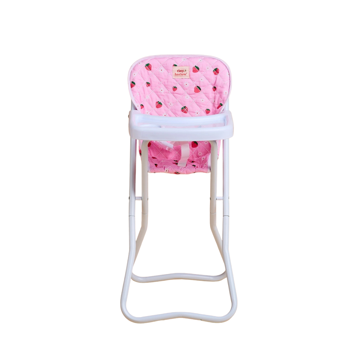 Tiny Harlow Strawberry Picnic doll highchair shown from the front