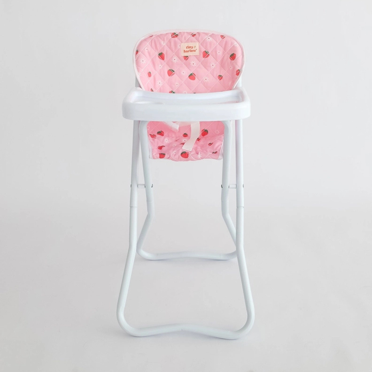 Tiny Harlow Strawberry Picnic doll highchair shown from the front