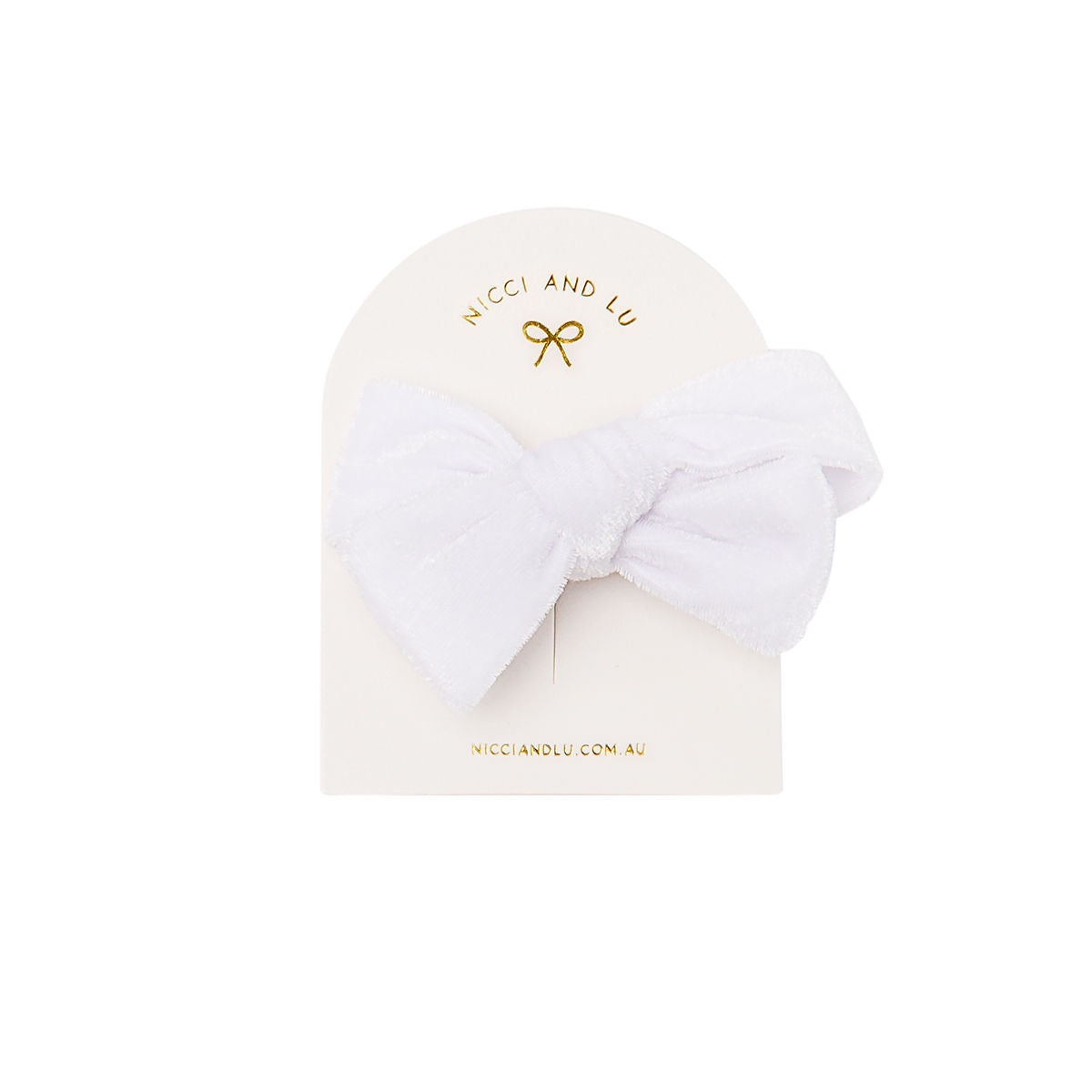 Velvet Bow Clip- White