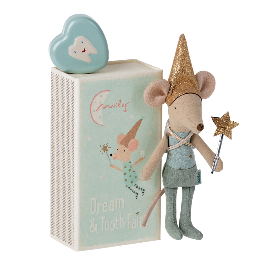 Maileg - Mouse Tooth Fairy Blue in box