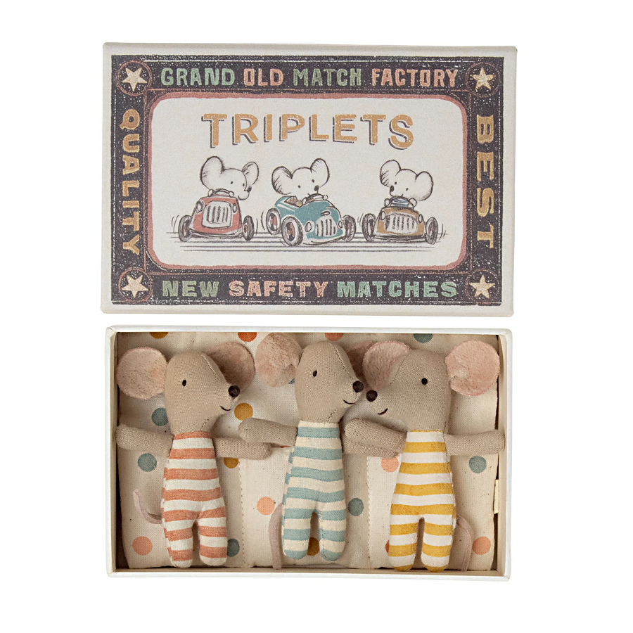 Maileg - Mice Triplets Baby in Matchbox