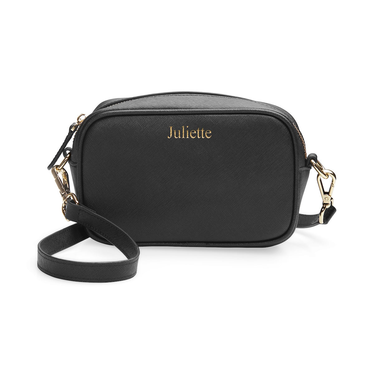 Crossbody Bag - Black Saffiano Leather