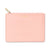 Large Smooth Leather Clutch - Pale Pink