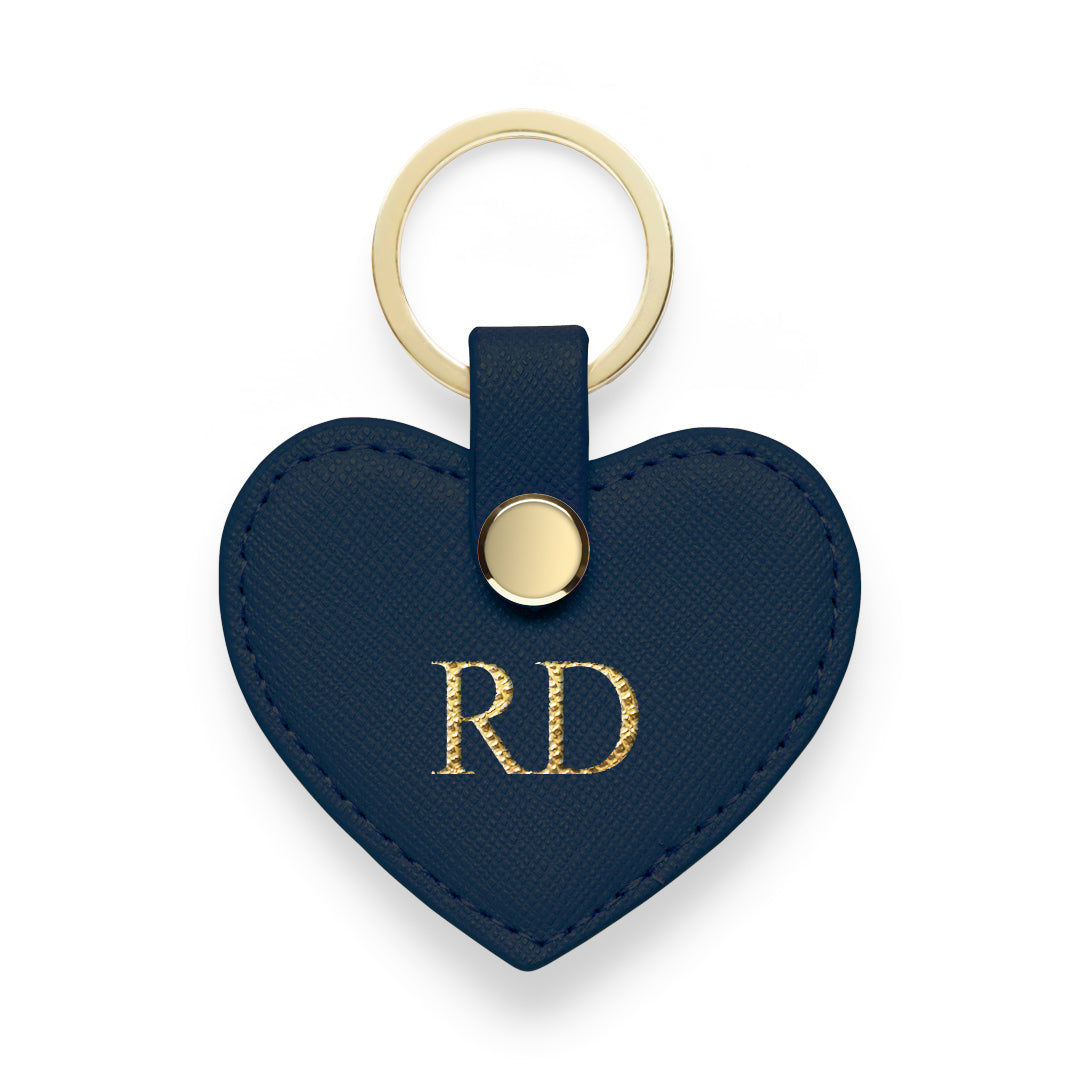 Heart Keyring - Navy