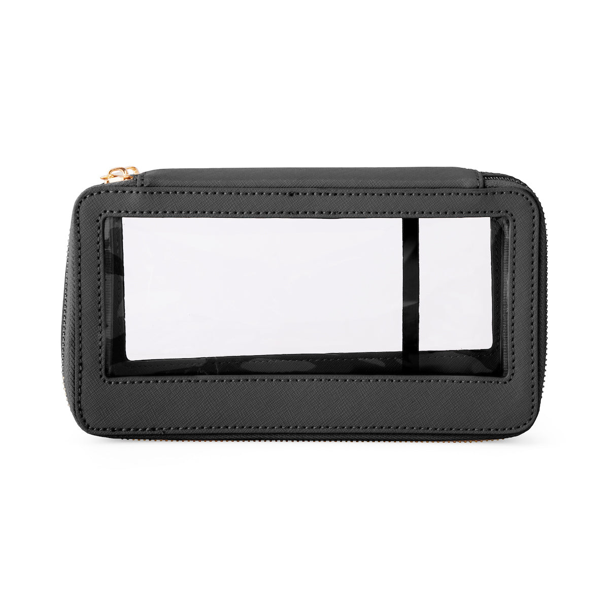Double Layer Clear Cosmetic Bag - Black