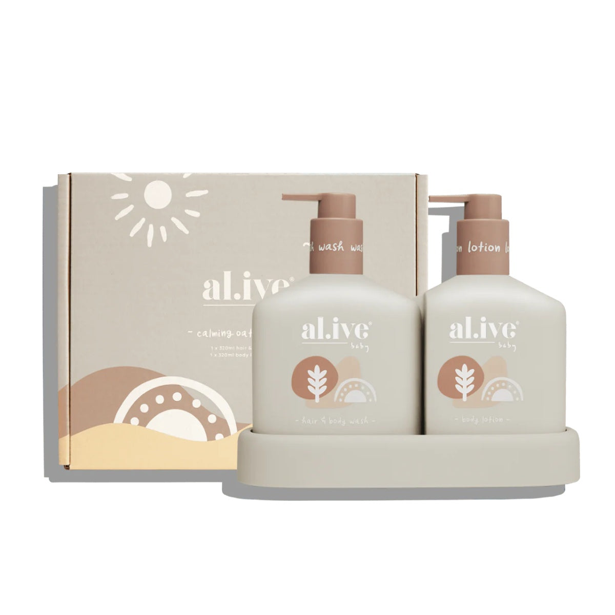 al.ive Baby Duo Hair/Body Wash & Lotion & Tray - Calming Oatmeal