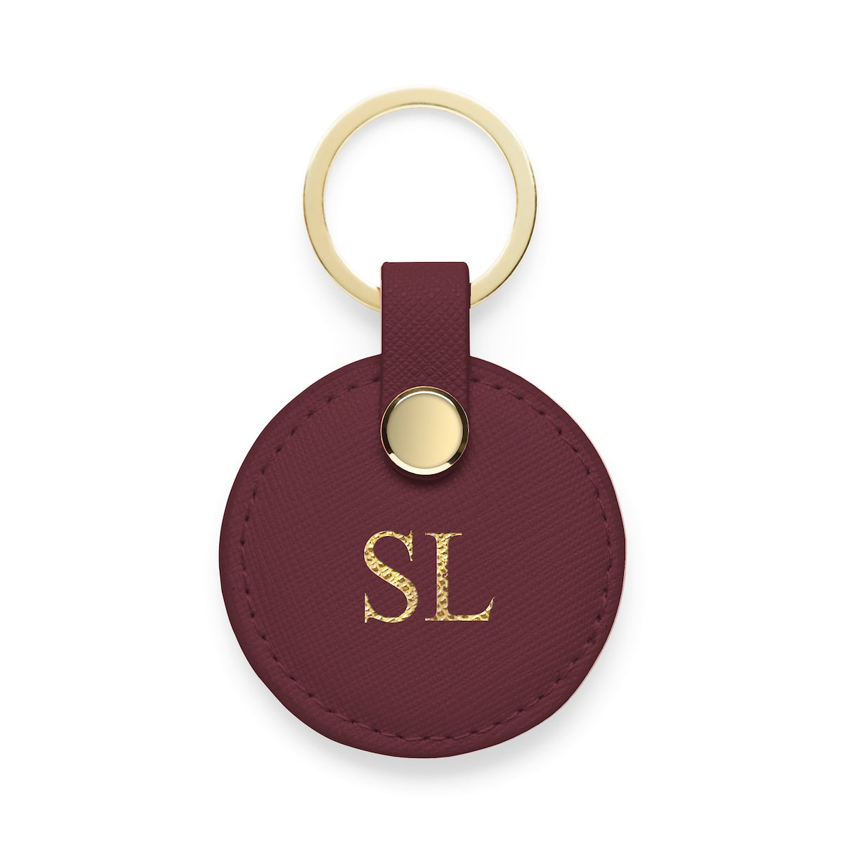 Circle Keyring - Burgandy