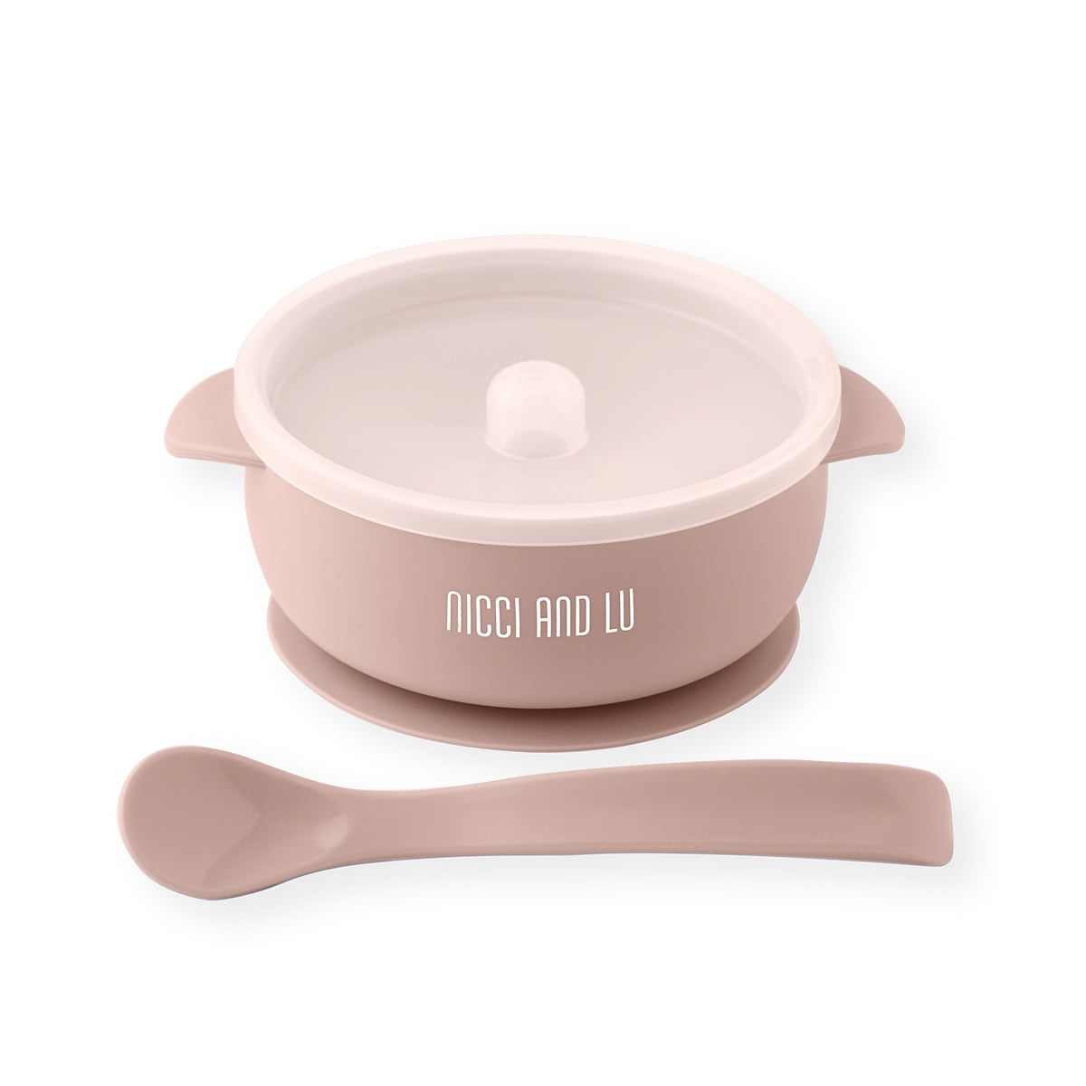 Silicone Suction Bowl and Spoon Set - Mauve