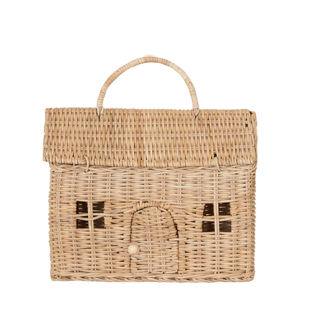 Olli Ella Rattan Casa Clutch - Straw