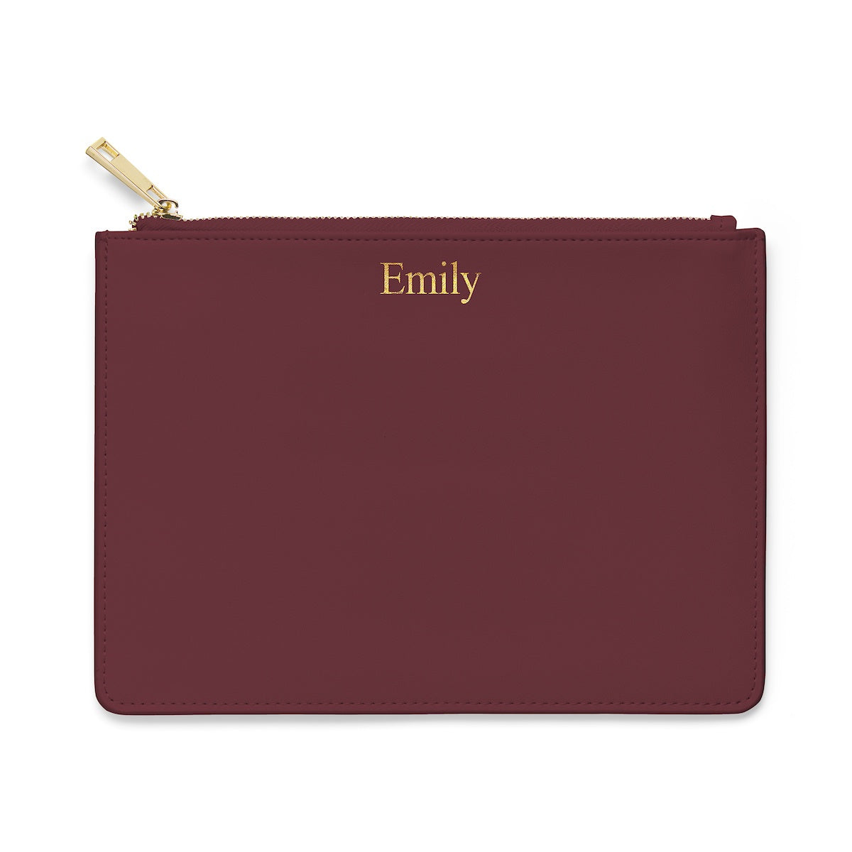 Large Saffiano Leather Clutch - Burgundy