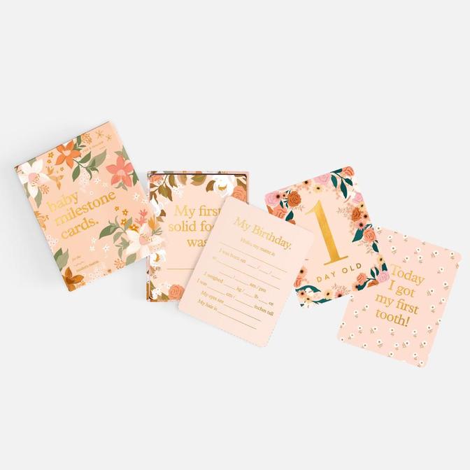 Baby Milestone Card Set - Floral