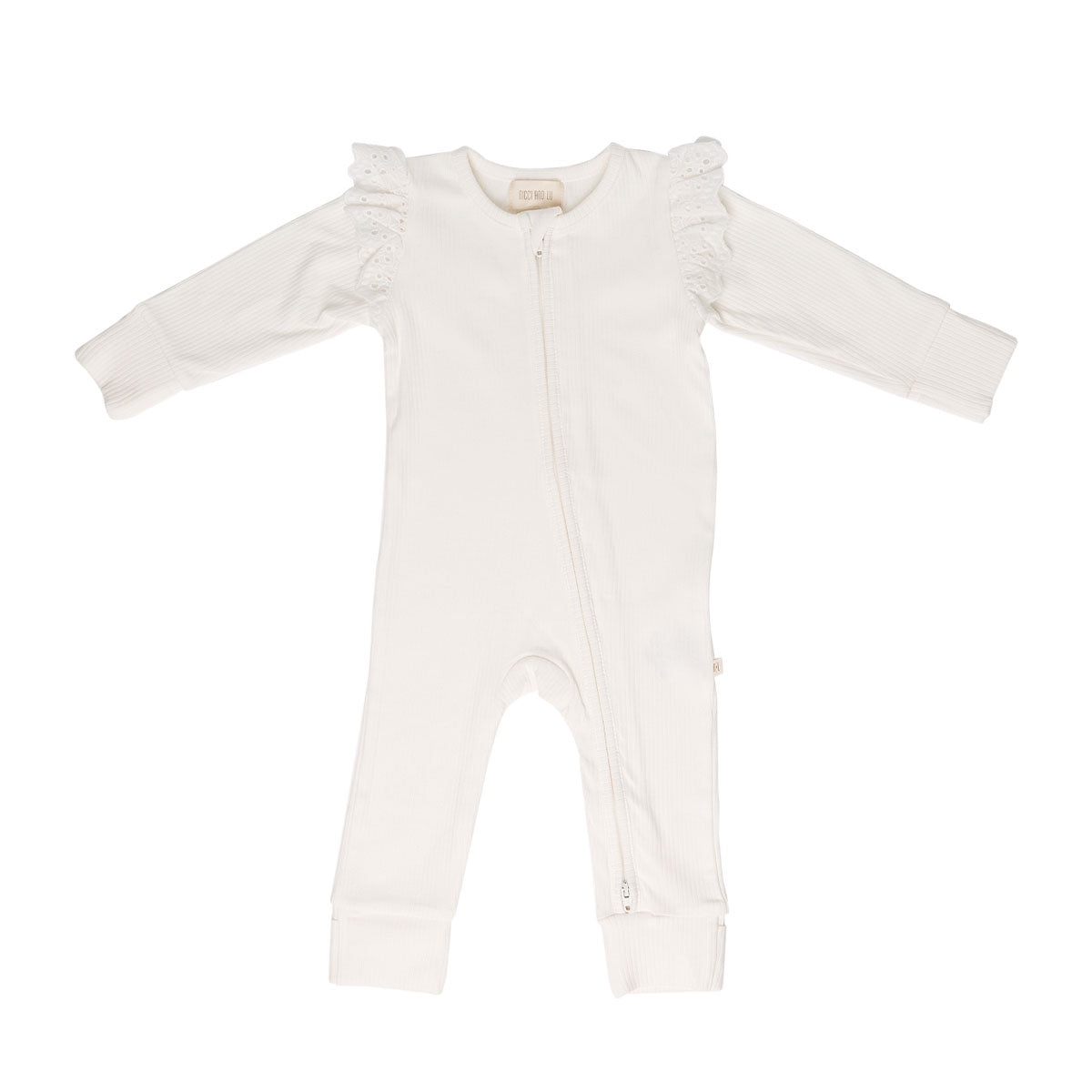 Lily Frill Zip Romper - Ivory