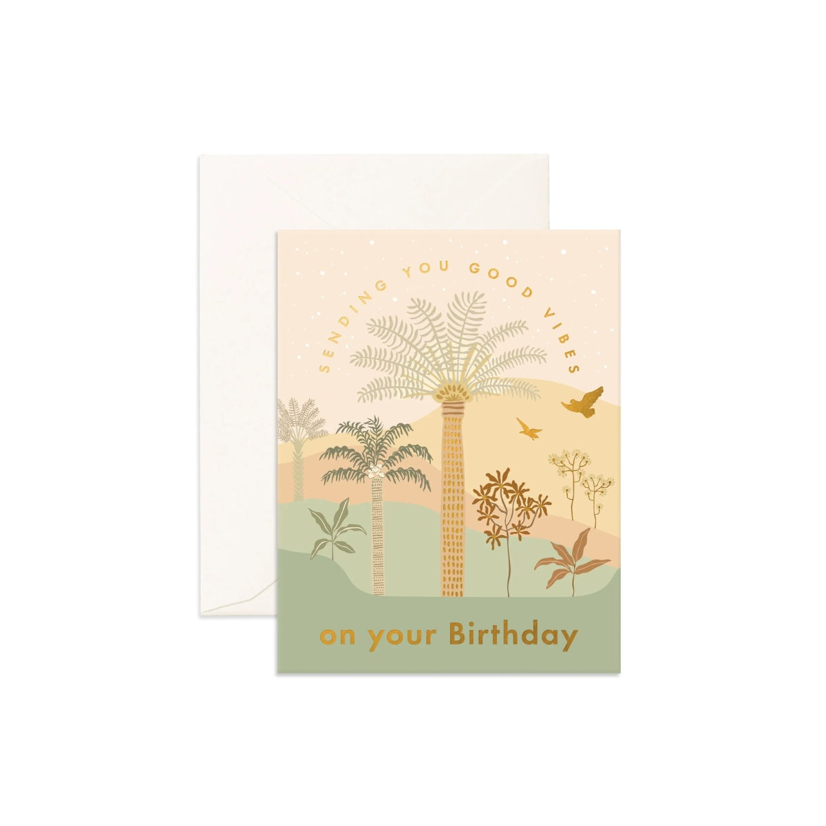 Birthday Jungle Palms Greeting Card