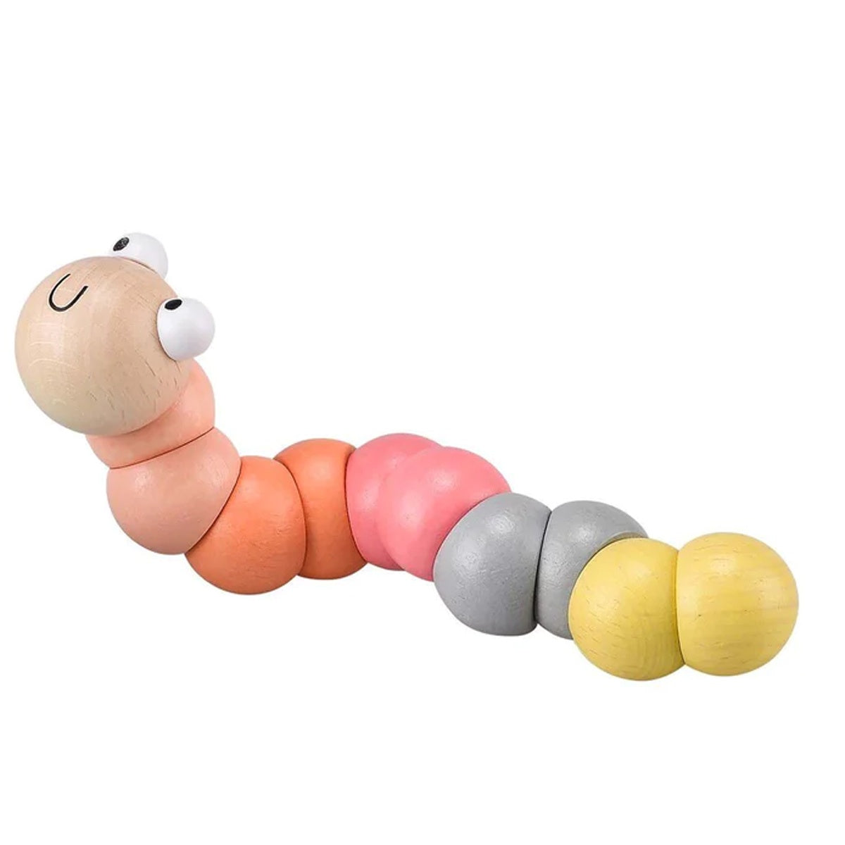 Wooden Jointed Worm - Pastel