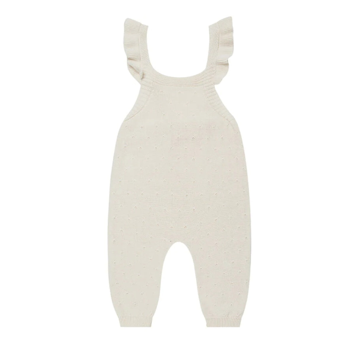 Pointelle knit overalls - Natural