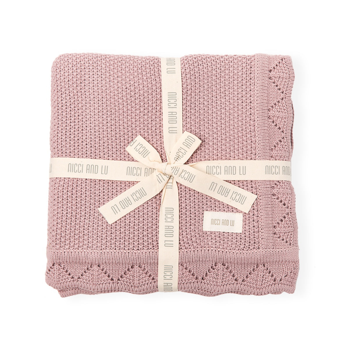 Heirloom Knitted Blanket - Pale Mauve