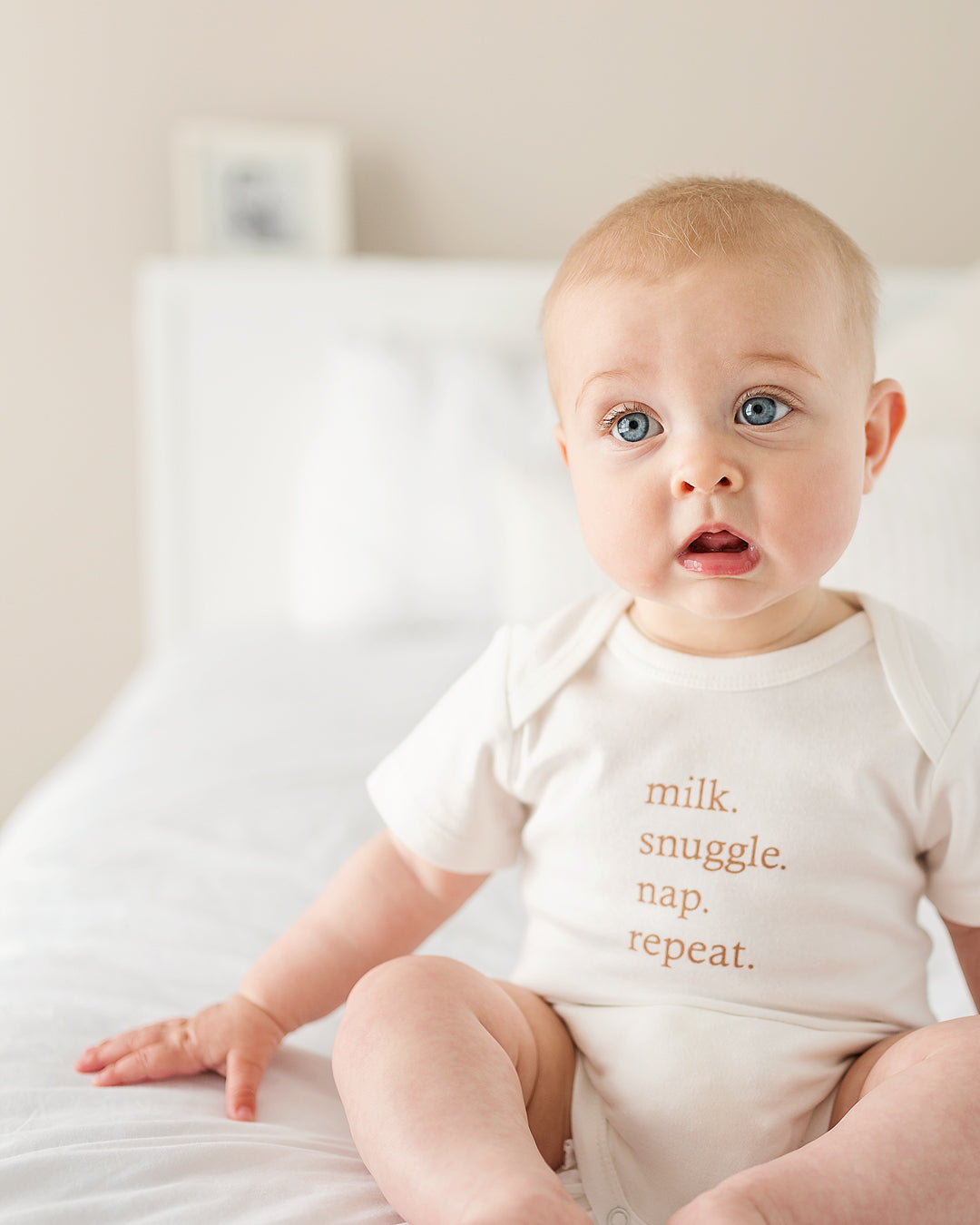 Milk Snuggle Nap Repeat Word Romper