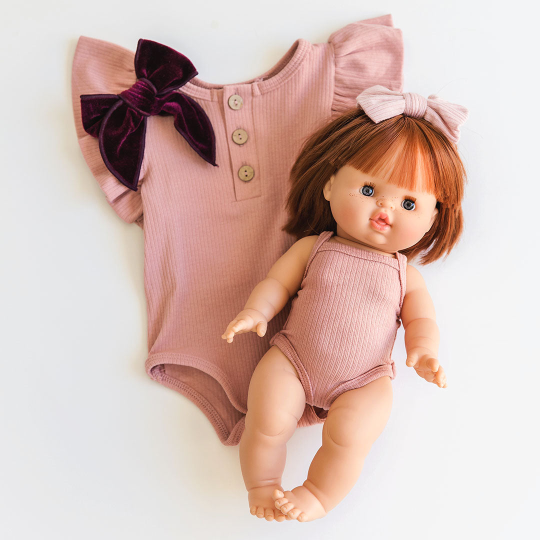 Doll Clothing - Freya Singlet Bodysuit for 34cm Dolls -  Rose Blush