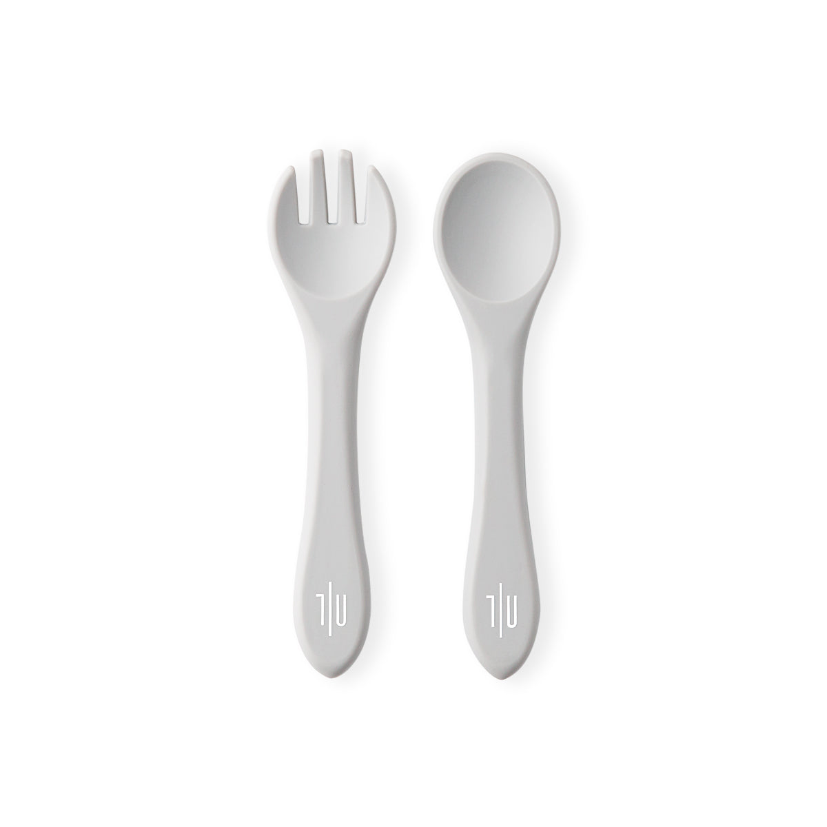 Silicone Fork and Spoon Set - Grey