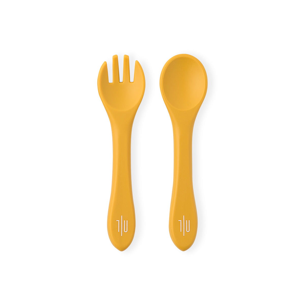 Silicone Fork and Spoon Set - Mustard