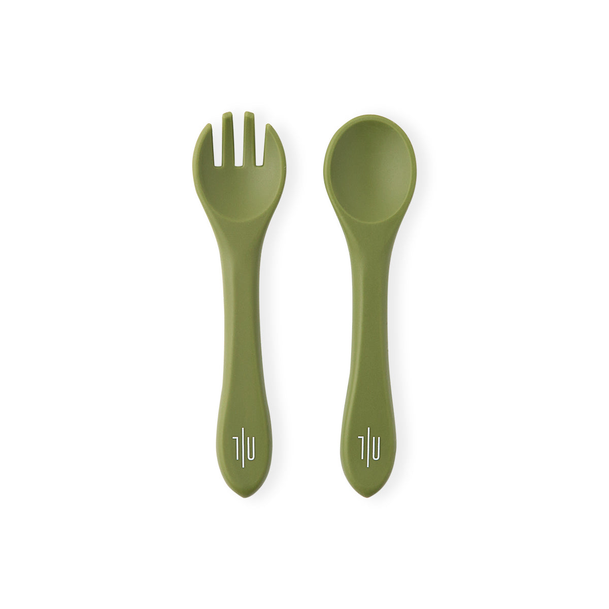 Silicone Fork and Spoon Set - Sage