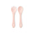 Silicone Fork and Spoon Set - Peony