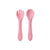 Silicone Fork and Spoon Set - Rose Blush