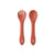 Silicone Fork and Spoon Set - Rust