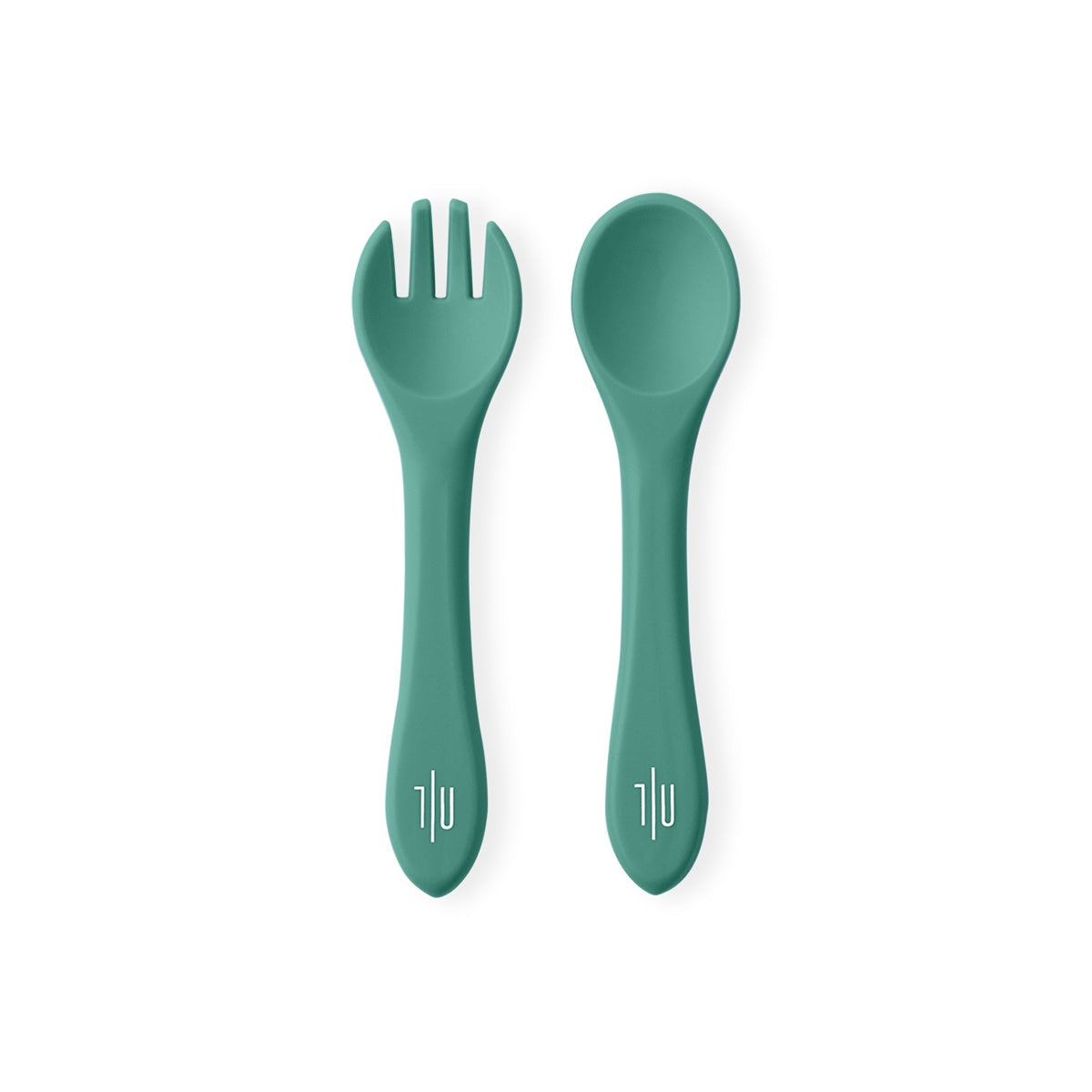Silicone Fork and Spoon Set - Oil Green