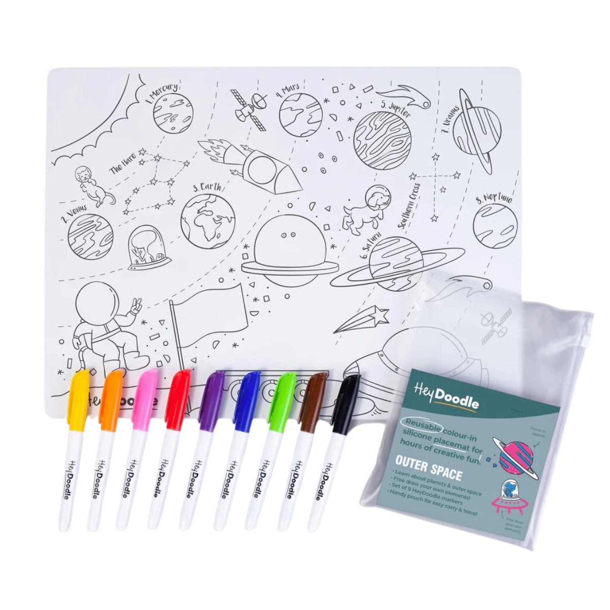 HeyDoodle Reusable Mat - Outer Space (Draw)