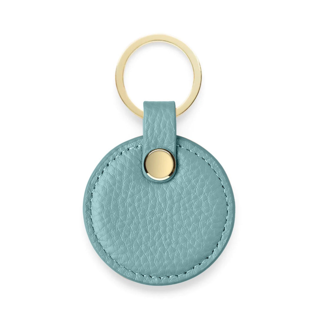 Circle Keyring - Green Pebble Leather