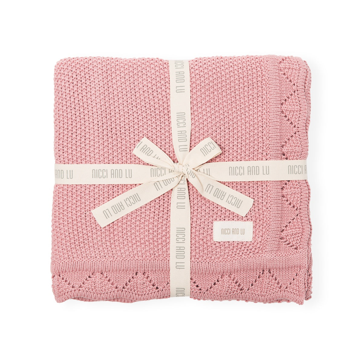 Heirloom Knitted Blanket - Rose Blush