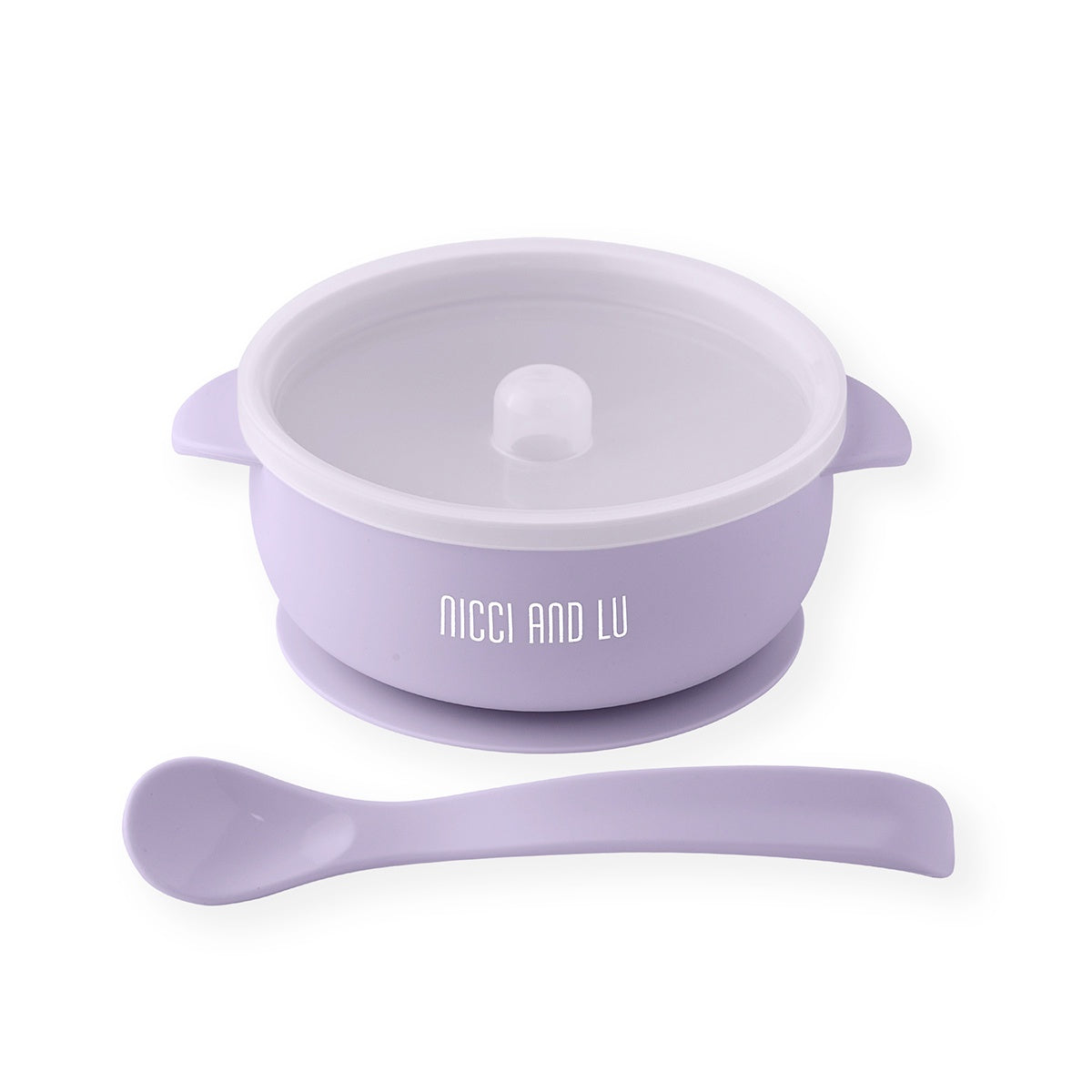 Silicone Suction Bowl and Spoon Set - Lilac