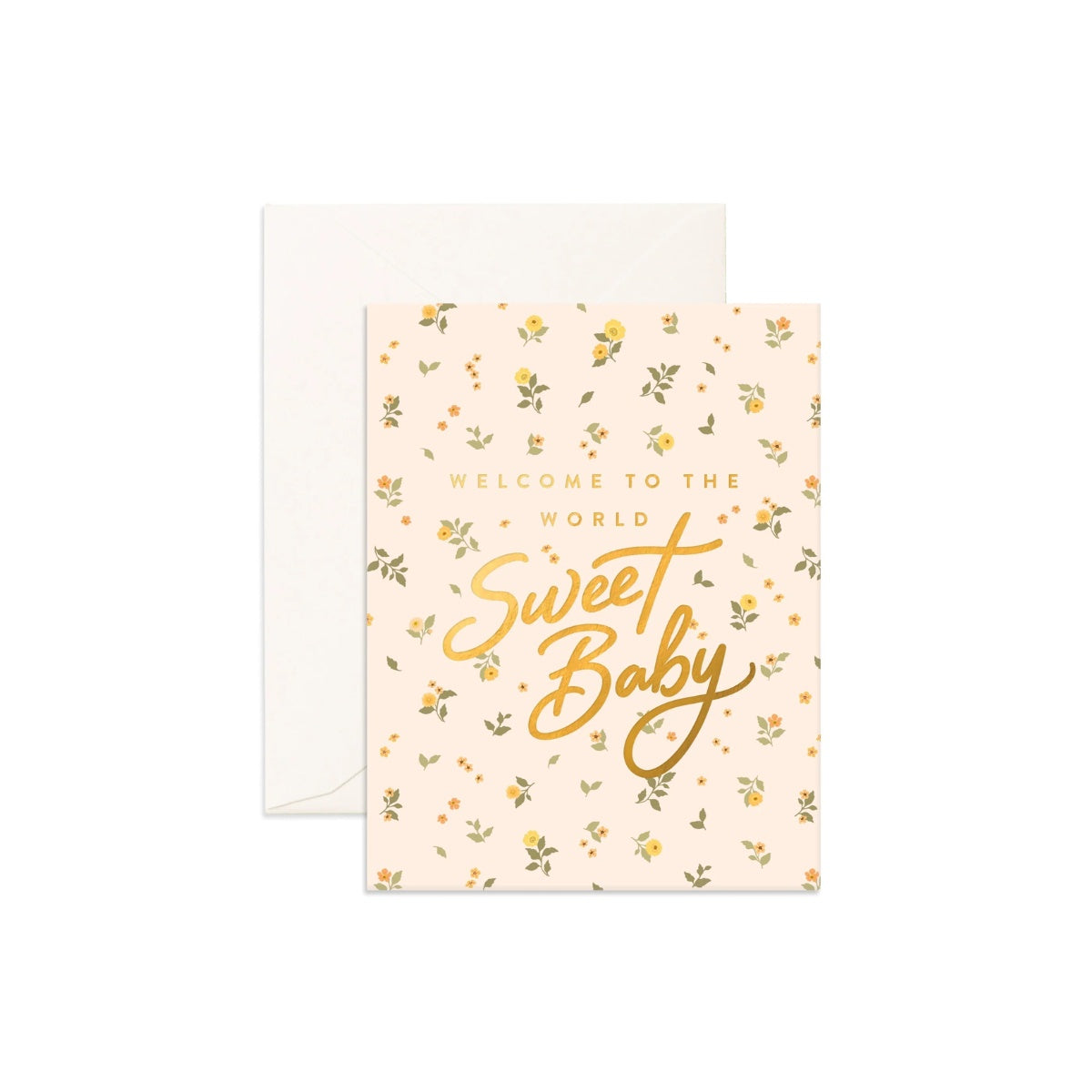 Welcome Sweet Baby Broderie Greeting Card